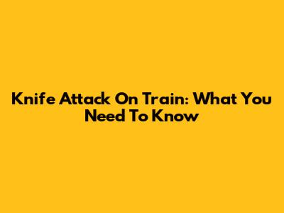 Knife Attack On Train: What You Need To Know