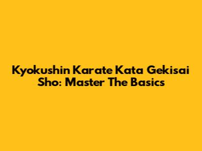 Kyokushin Karate Kata Gekisai Sho: Master The Basics
