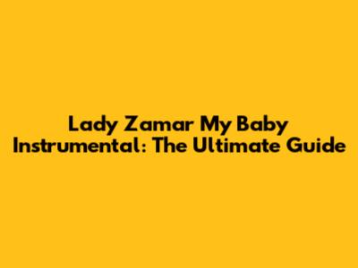 Lady Zamar My Baby Instrumental: The Ultimate Guide