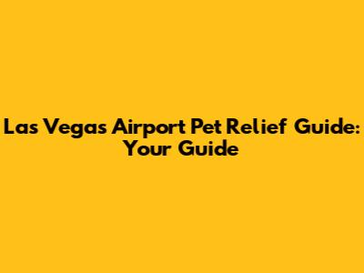 Las Vegas Airport Pet Relief Guide: Your Guide