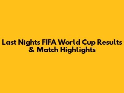 Last Night's FIFA World Cup Results & Match Highlights