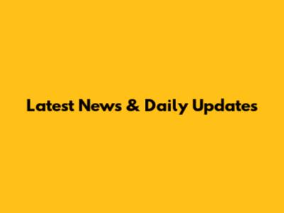 Latest News & Daily Updates