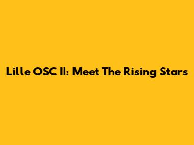 Lille OSC II: Meet The Rising Stars