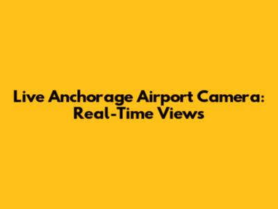Live Anchorage Airport Camera: Real-Time Views