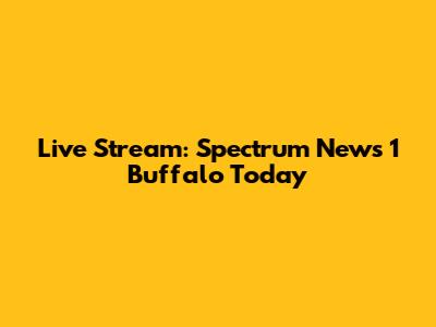 Live Stream: Spectrum News 1 Buffalo Today