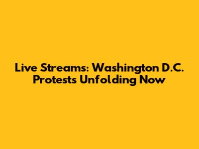 Live Streams: Washington D.C. Protests Unfolding Now