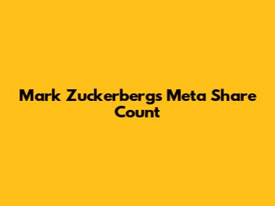 Mark Zuckerberg's Meta Share Count