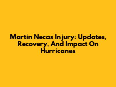 Martin Necas Injury: Updates, Recovery, And Impact On Hurricanes