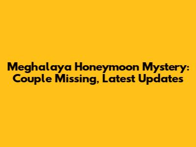 Meghalaya Honeymoon Mystery: Couple Missing, Latest Updates