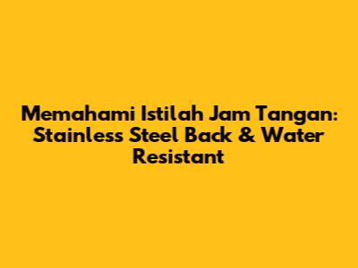 Memahami Istilah Jam Tangan: Stainless Steel Back & Water Resistant