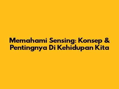 Memahami Sensing: Konsep & Pentingnya Di Kehidupan Kita