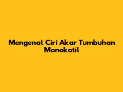 Mengenal Ciri Akar Tumbuhan Monokotil