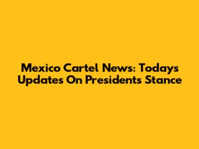 Mexico Cartel News: Today's Updates On President's Stance