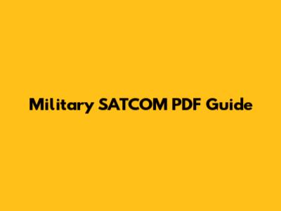 Military SATCOM PDF Guide