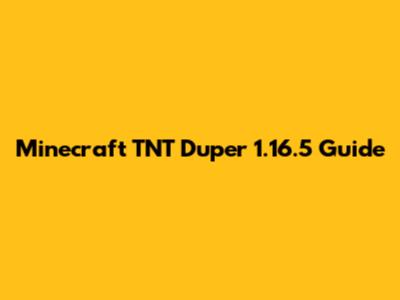 Minecraft TNT Duper 1.16.5 Guide