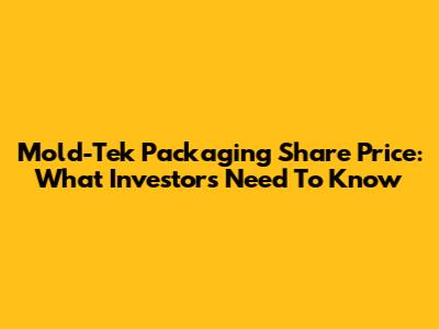 Mold-Tek Packaging Share Price: What Investors Need To Know