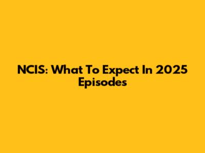 NCIS: What To Expect In 2025 Episodes