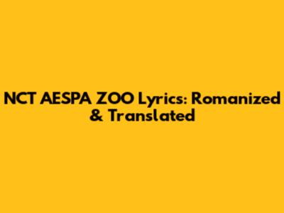 NCT AESPA ZOO Lyrics: Romanized & Translated