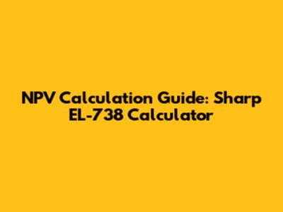 NPV Calculation Guide: Sharp EL-738 Calculator