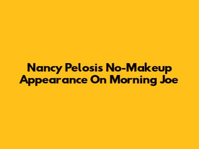 Nancy Pelosi's No-Makeup Appearance On Morning Joe