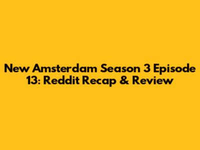 New Amsterdam Season 3 Episode 13: Reddit Recap & Review