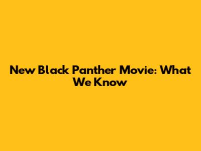 New Black Panther Movie: What We Know