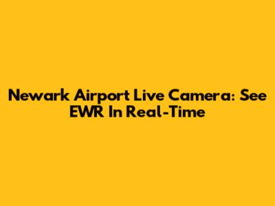 Newark Airport Live Camera: See EWR In Real-Time