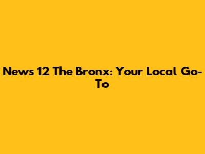 News 12 The Bronx: Your Local Go-To