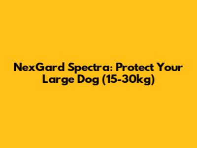 NexGard Spectra: Protect Your Large Dog (15-30kg)