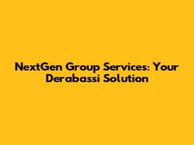 NextGen Group Services: Your Derabassi Solution
