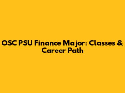 OSC PSU Finance Major: Classes & Career Path
