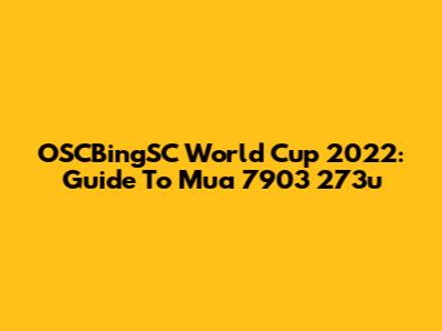 OSCBingSC World Cup 2022: Guide To Mua 7903 273u