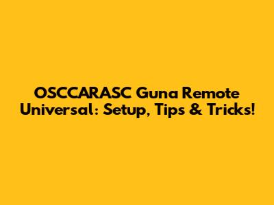 OSCCARASC Guna Remote Universal: Setup, Tips & Tricks!