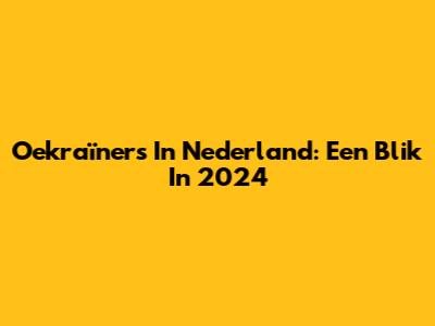 Oekraïners In Nederland: Een Blik In 2024
