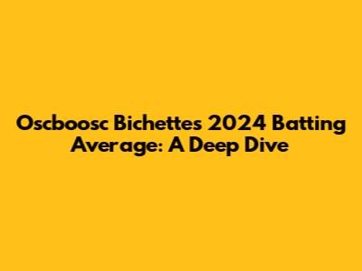 Oscboosc Bichette's 2024 Batting Average: A Deep Dive