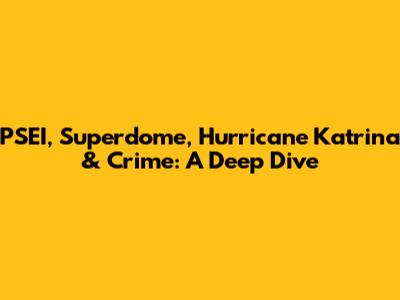 PSEI, Superdome, Hurricane Katrina & Crime: A Deep Dive
