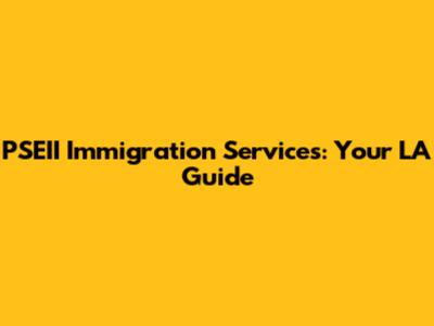 PSEII Immigration Services: Your LA Guide