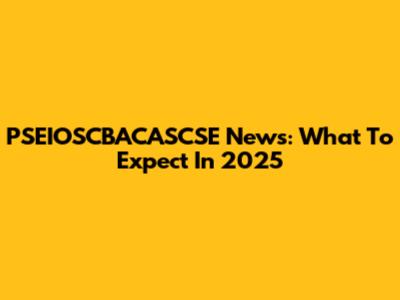 PSEIOSCBACASCSE News: What To Expect In 2025