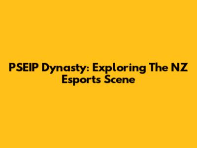 PSEIP Dynasty: Exploring The NZ Esports Scene