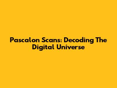 Pascalon Scans: Decoding The Digital Universe