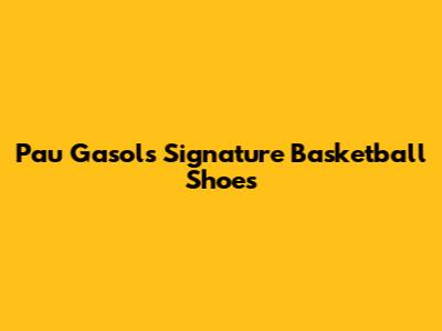 Pau Gasol's Signature Basketball Shoes