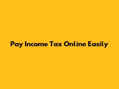 Pay Income Tax Online Easily