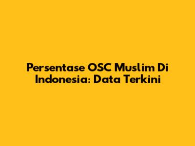 Persentase OSC Muslim Di Indonesia: Data Terkini