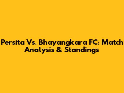 Persita Vs. Bhayangkara FC: Match Analysis & Standings
