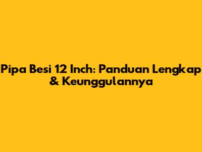 Pipa Besi 12 Inch: Panduan Lengkap & Keunggulannya