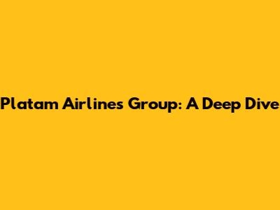 Platam Airlines Group: A Deep Dive