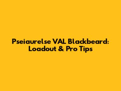 Pseiaurelse VAL Blackbeard: Loadout & Pro Tips