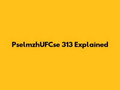 PselmzhUFCse 313 Explained