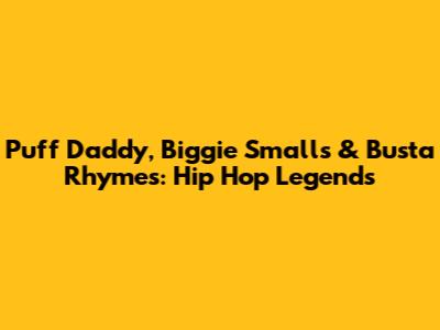 Puff Daddy, Biggie Smalls & Busta Rhymes: Hip Hop Legends