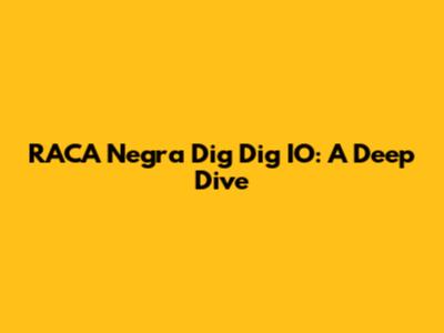 RACA Negra Dig Dig IO: A Deep Dive